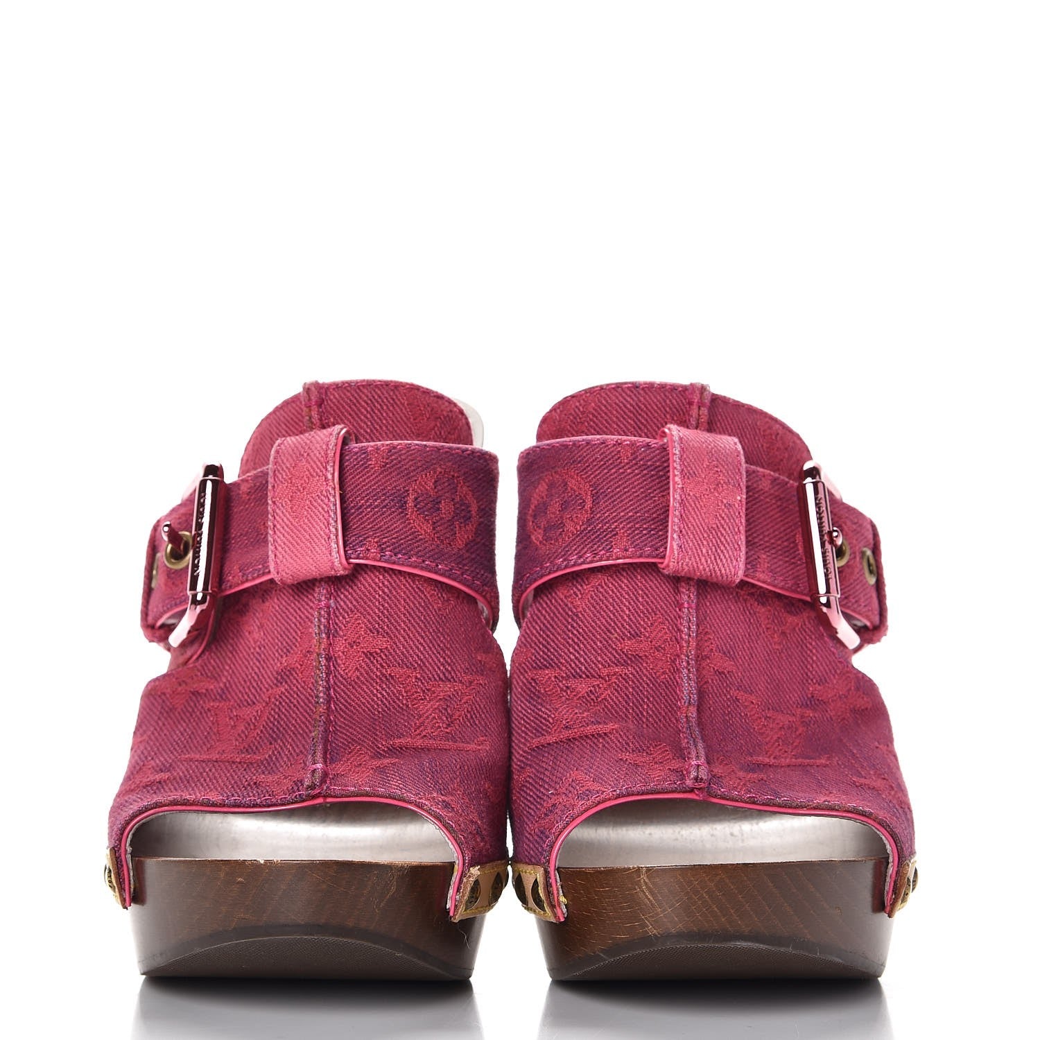 Louis Vuitton Denim Rosa Mule Clogs 38 Fuchsia 2 of 10