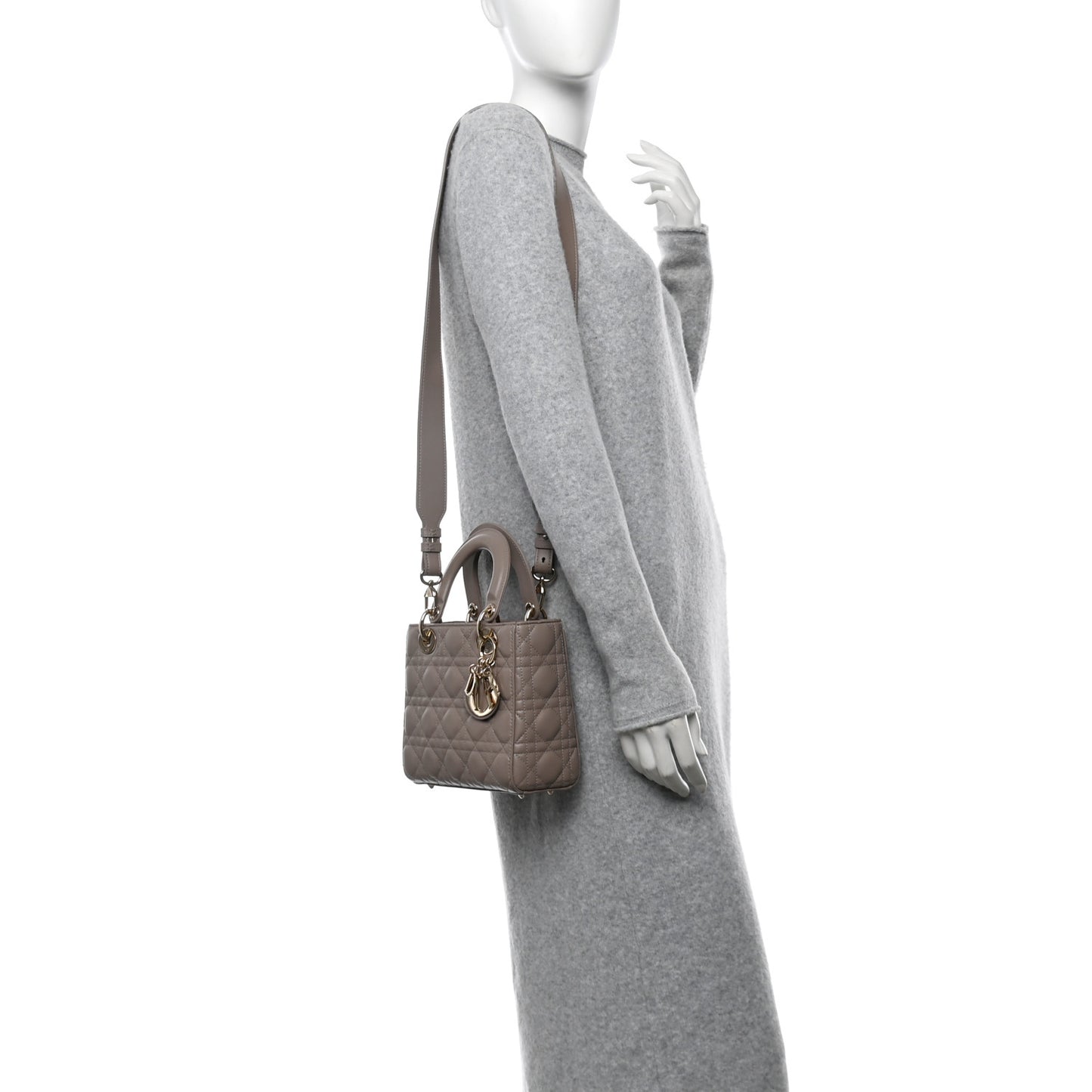 Lambskin Cannage Small My ABCDior Lady Dior Warm Taupe