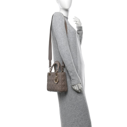 Christian Dior Lambskin Cannage Small My ABCDior Lady Dior Warm Taupe 2 of 10