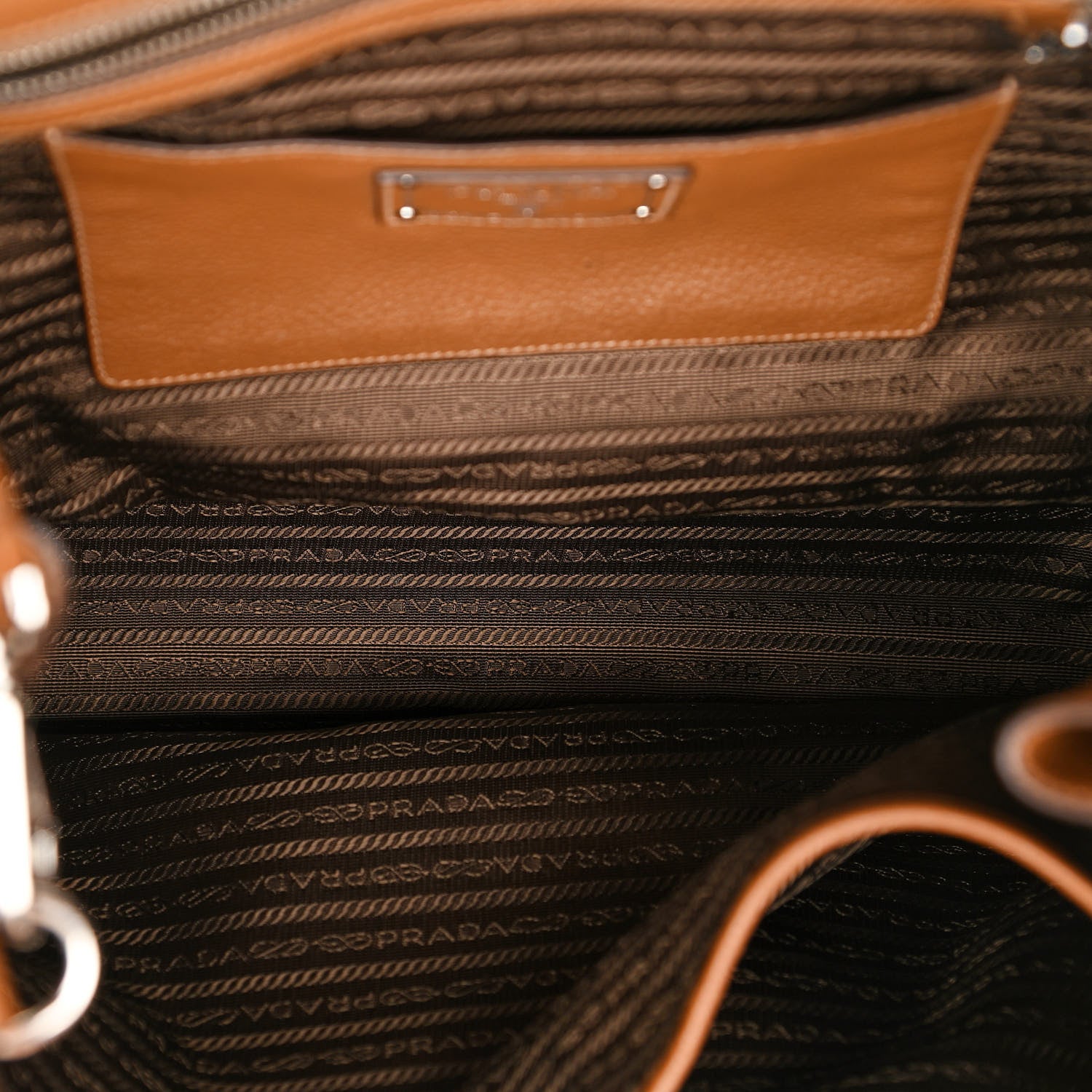 Prada Vitello Daino Side Zip Tote Brandy 5 of 12