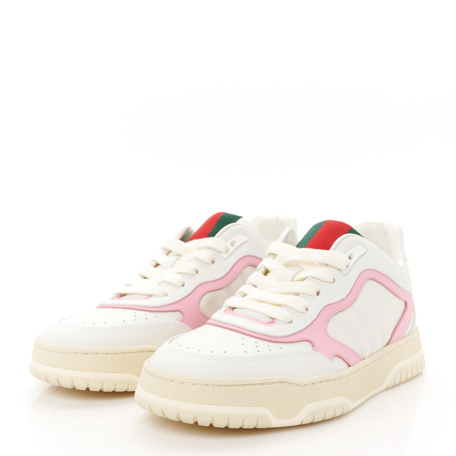 Gucci Calfskin Womens Re-Web Sneakers 38 White Pink 4 of 12