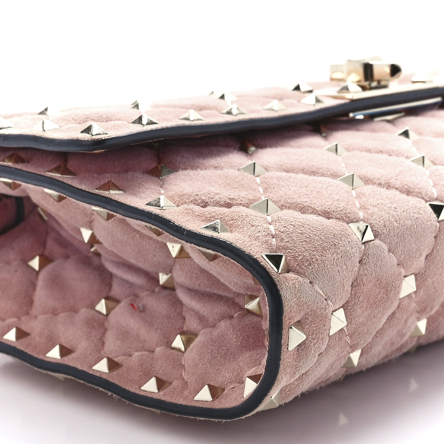 Suede Rockstud Spike Wallet on Chain Loto