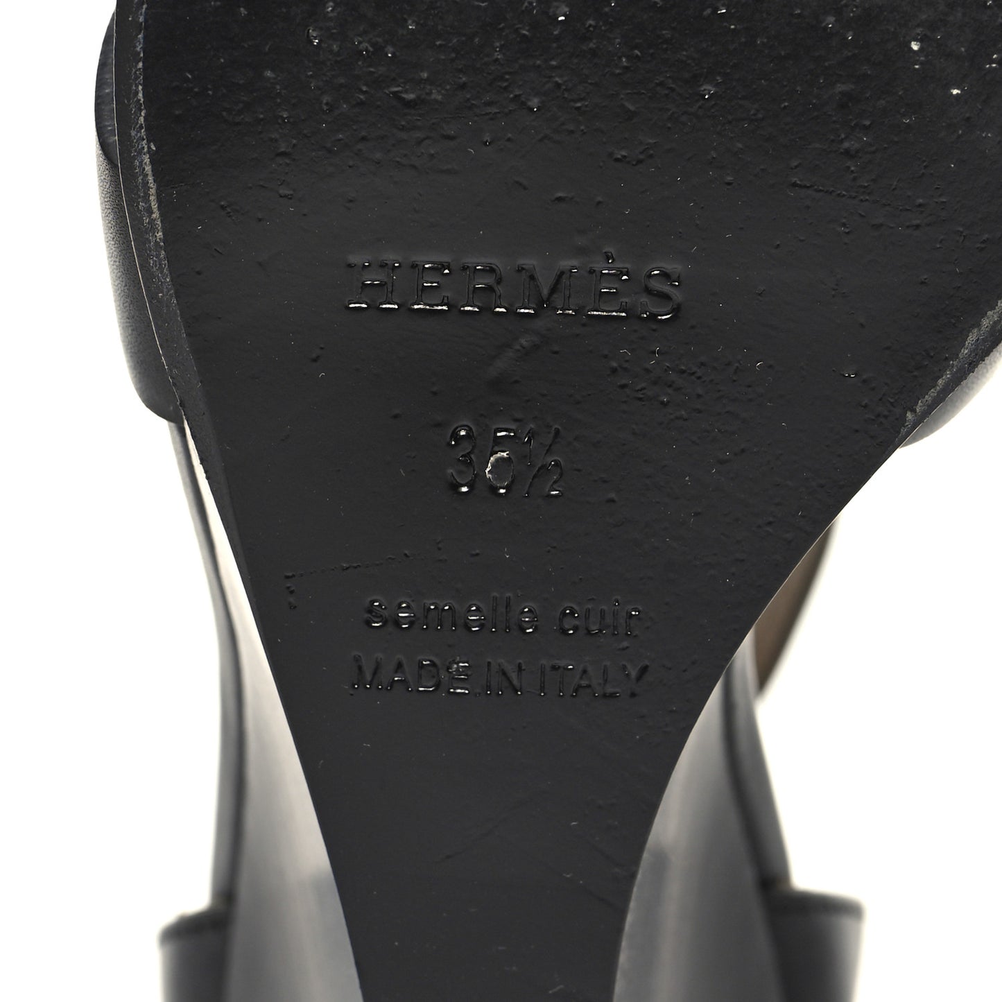 Calfskin Legend Wedge Sandals 35.5 Black
