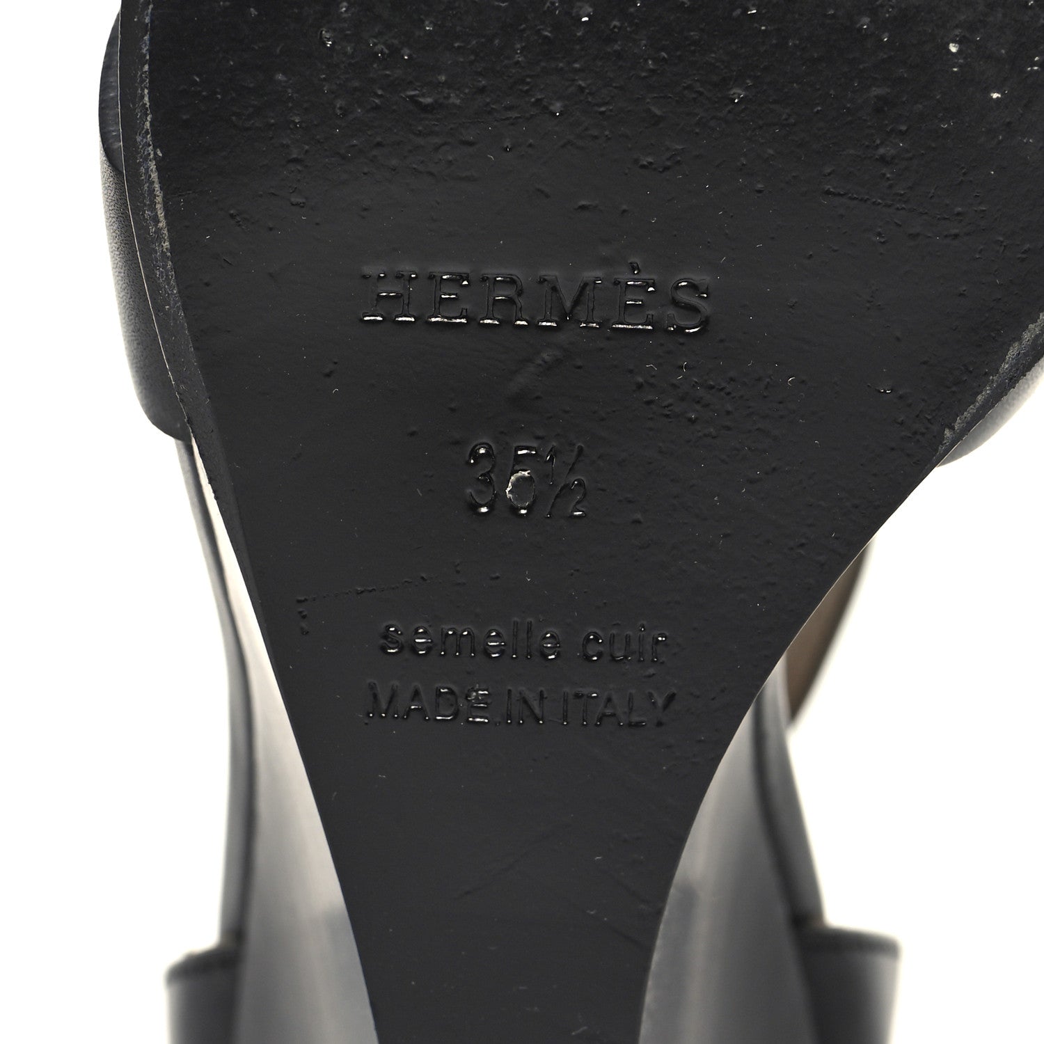 Hermes Calfskin Legend Wedge Sandals 35.5 Black 6 of 9
