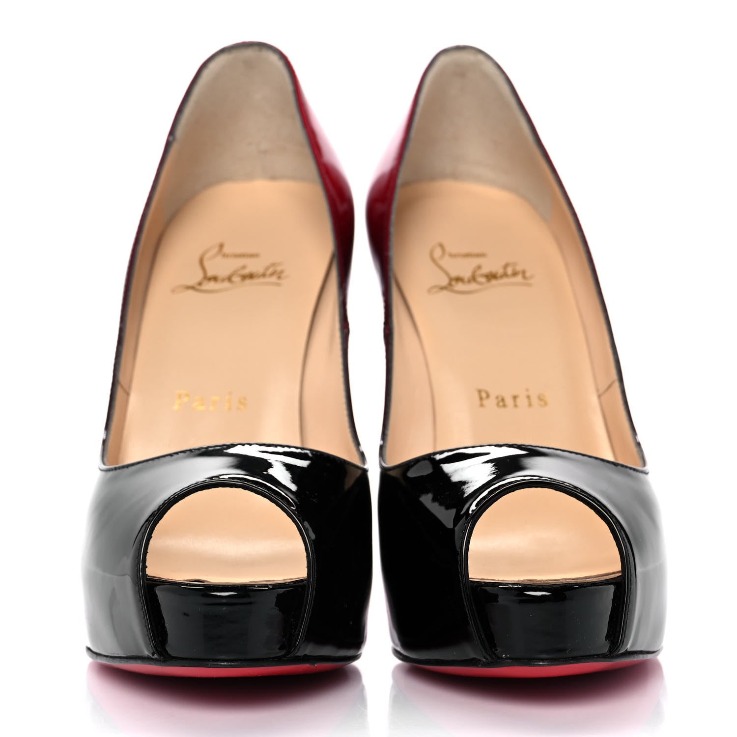 Christian Louboutin Patent Degrade New Very Prive 120 Pumps 35 Black Red 2 of 8