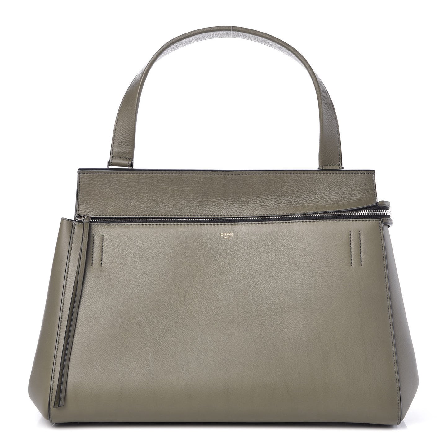 Calfskin Medium Edge Shoulder Bag Khaki