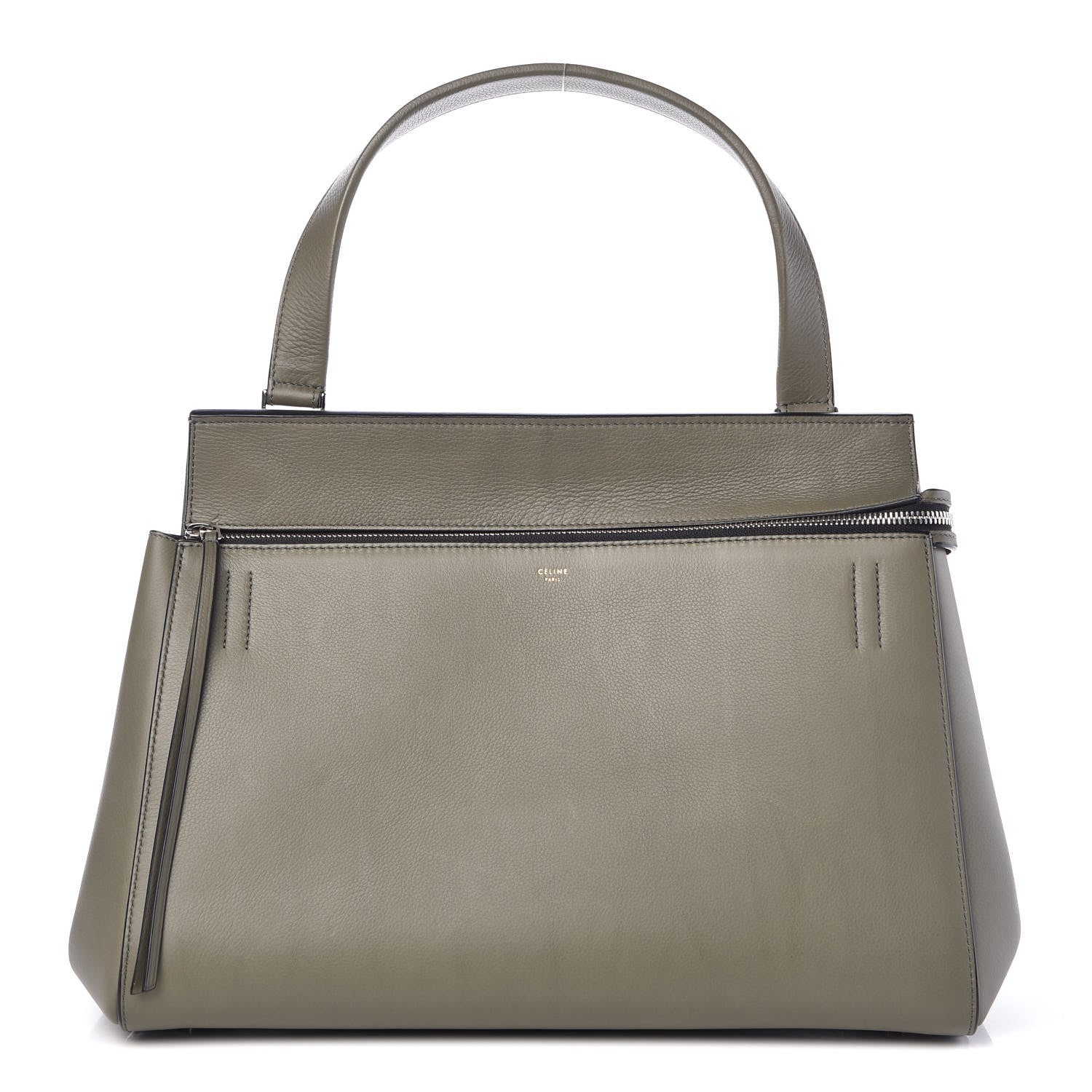 Celine Calfskin Medium Edge Shoulder Bag Khaki 1 of 10