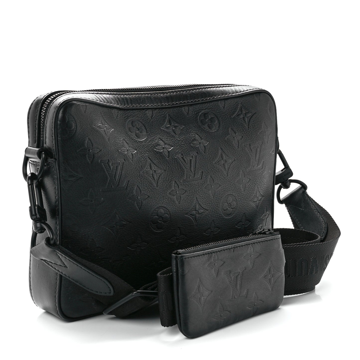 Calfskin Monogram Shadow Duo Messenger Black