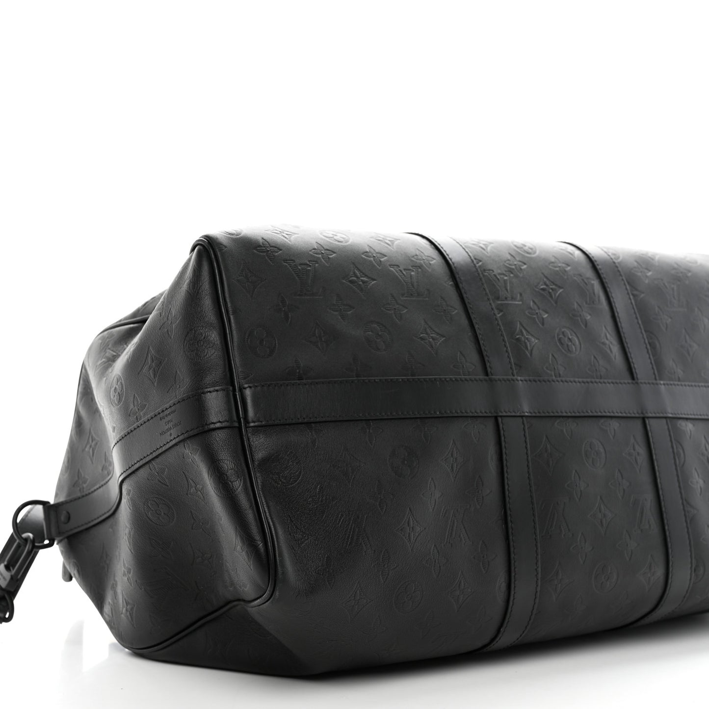 Calfskin Shadow Monogram Keepall Bandouliere 50 Black