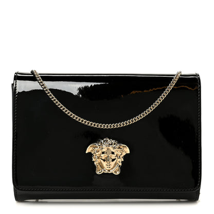 Versace Patent Palazzo Medusa Chain Evening Bag Black 1 of 10
