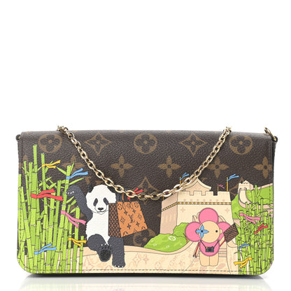 Louis Vuitton Monogram 2021 Christmas Animation China Wall Pochette Felicie Chain Wallet Myosotis Blue 1 of 9