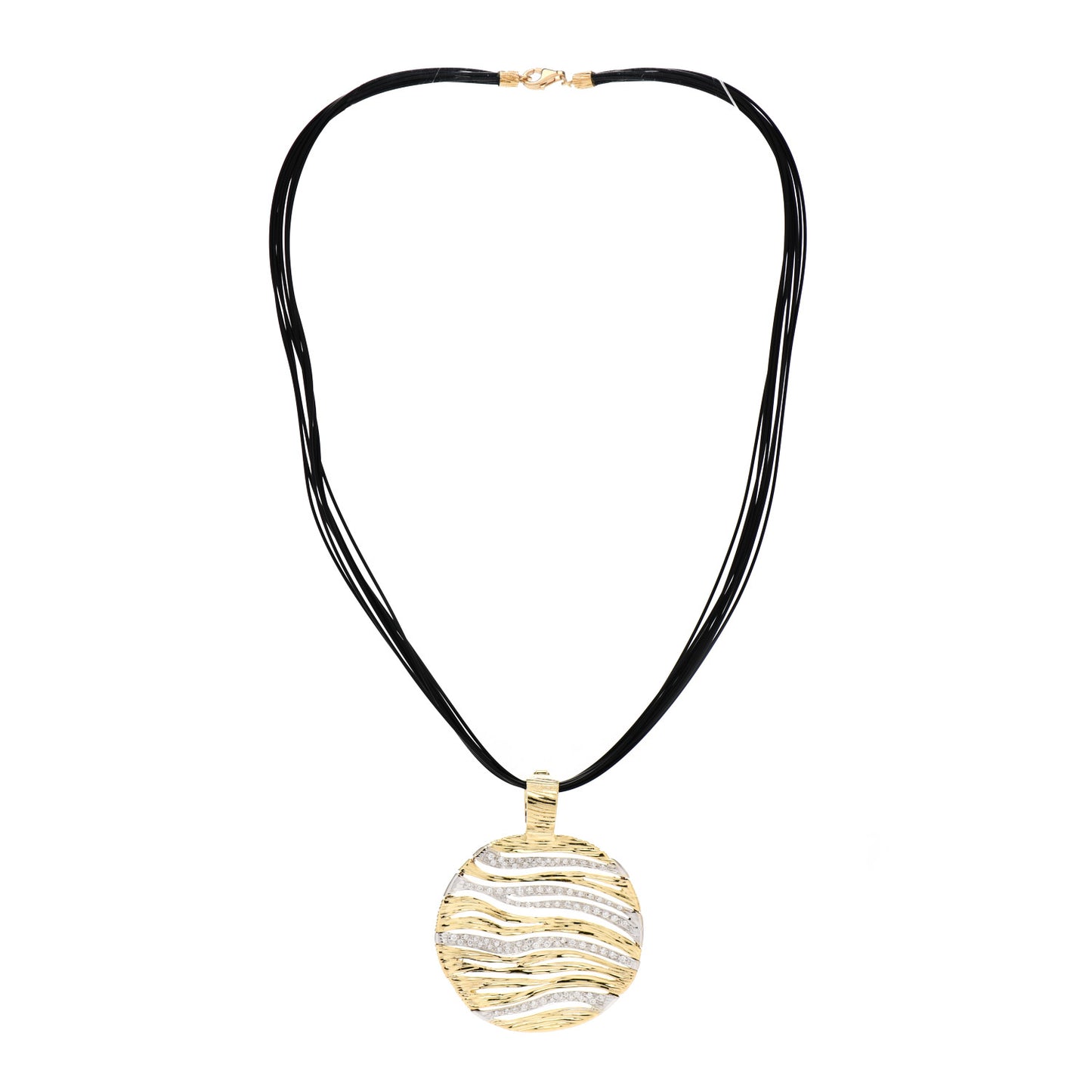 18K Yellow White Gold Diamond Elfantino Necklace