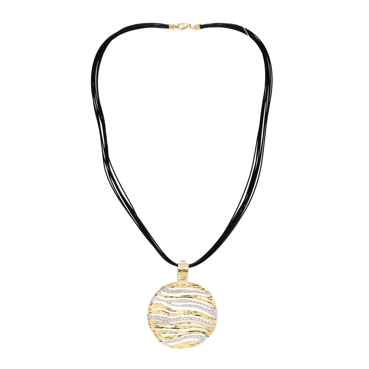 Roberto Coin 18K Yellow White Gold Diamond Elfantino Necklace 3 of 4