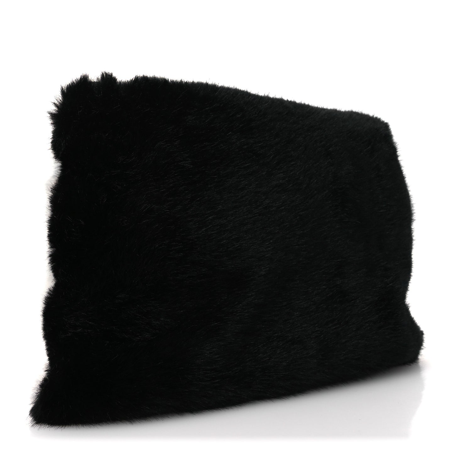 Faux Fur Two Tone Large GV3 Pouch Wristlet Black White