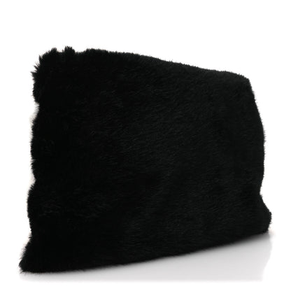 Givenchy Faux Fur Two Tone Large GV3 Pouch Wristlet Black White 3 of 10