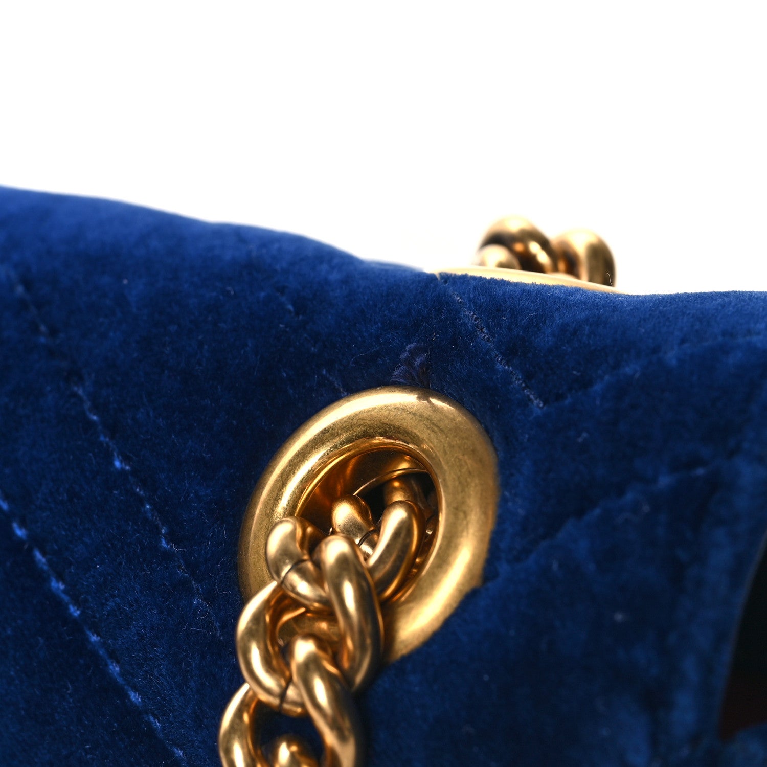 Gucci Velvet Matelasse Medium GG Marmont Shoulder Bag Cobalt Blue 11 of 11
