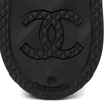 Chanel Caoutchouk CC High Boots 40 Khaki Black 6 of 9