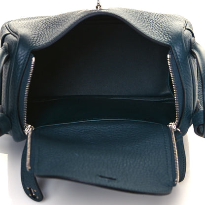 Hermes Taurillon Clemence Mini Lindy 20 Vert Cypress 5 of 12