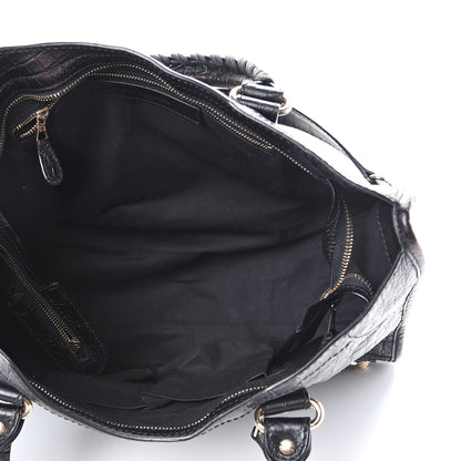 Balenciaga Calfskin Crocodile Embossed Giant 12 Gold Hardware City Black 4 of 14