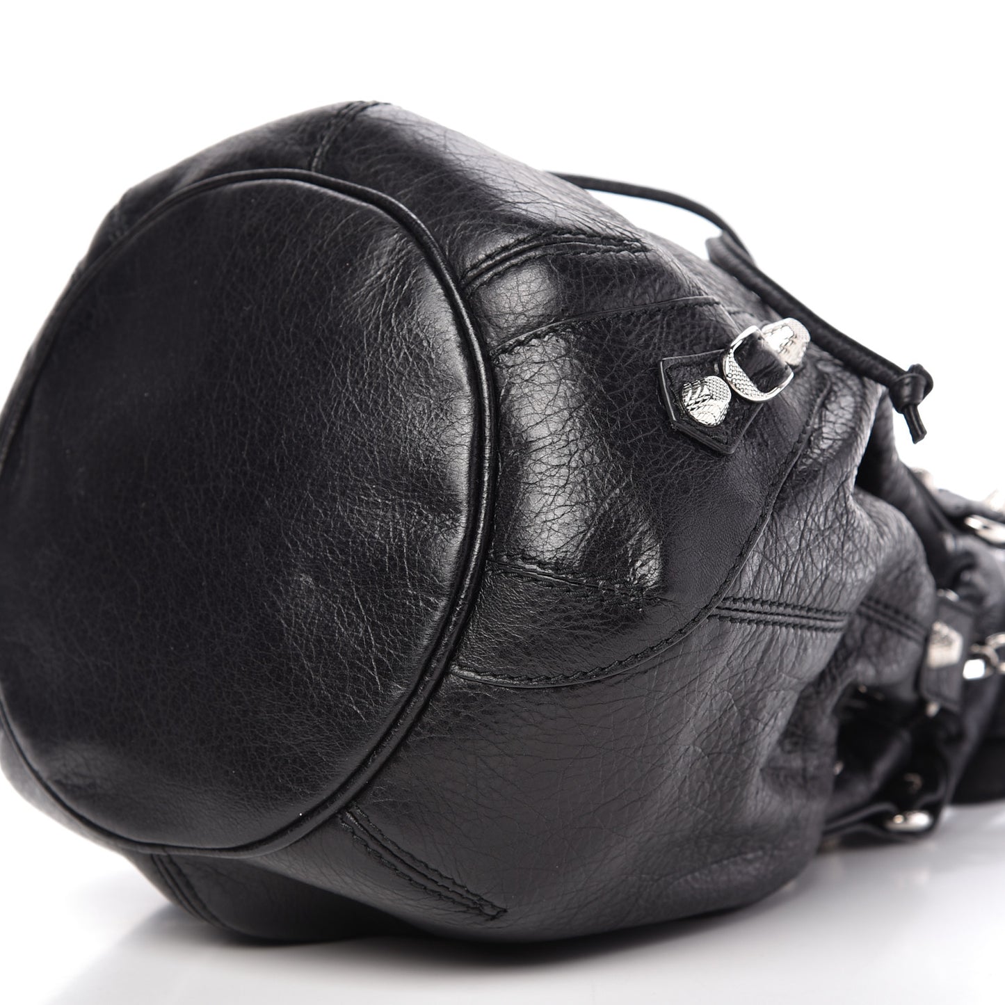 Agneau Giant 12 Silver Hardware Mini Pompon Black