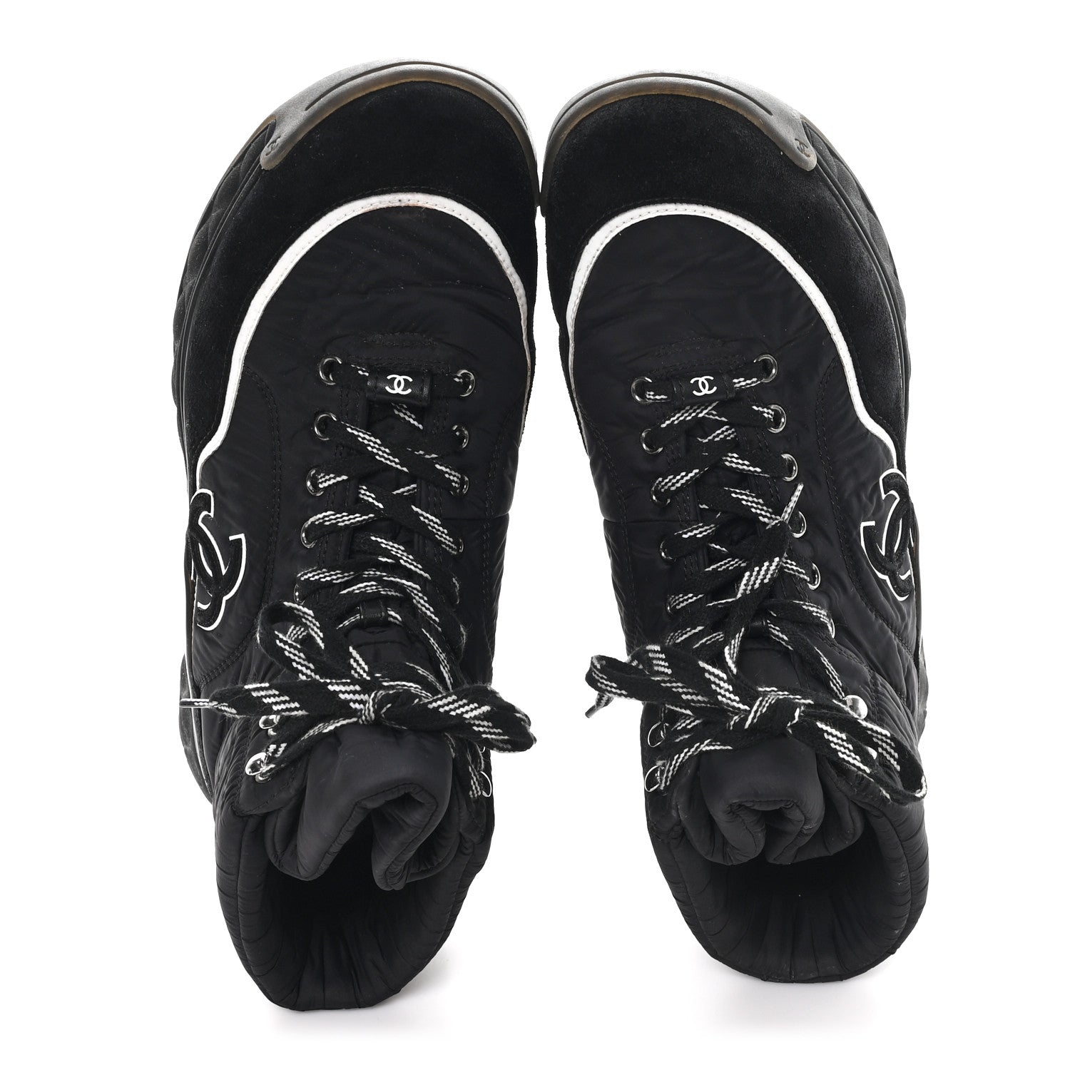 Chanel Fabric Suede Mens CC Sneakers 44 Black 2 of 9