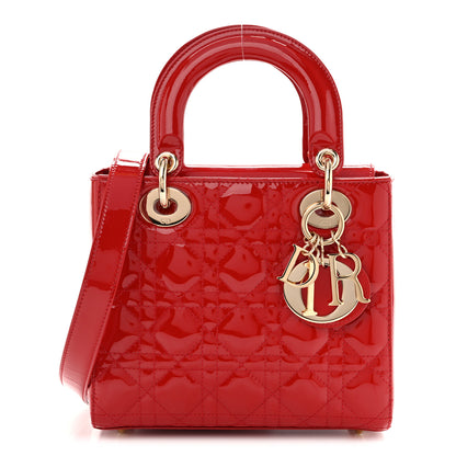 Christian Dior Patent Cannage Small Lady Dior Cherry Red 1 of 11