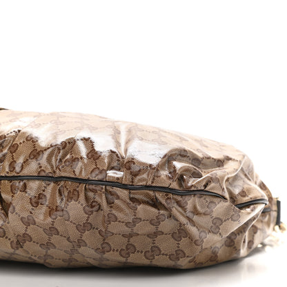 Gucci Crystal Monogram Medium Hysteria Tote Dark Brown 10 of 10