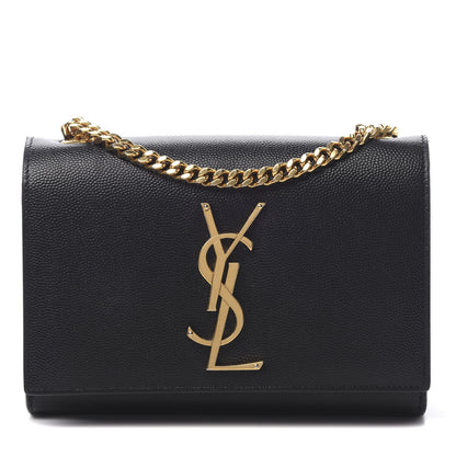 Saint Laurent Grain De Poudre Small Monogram Kate Satchel Black 2 of 11