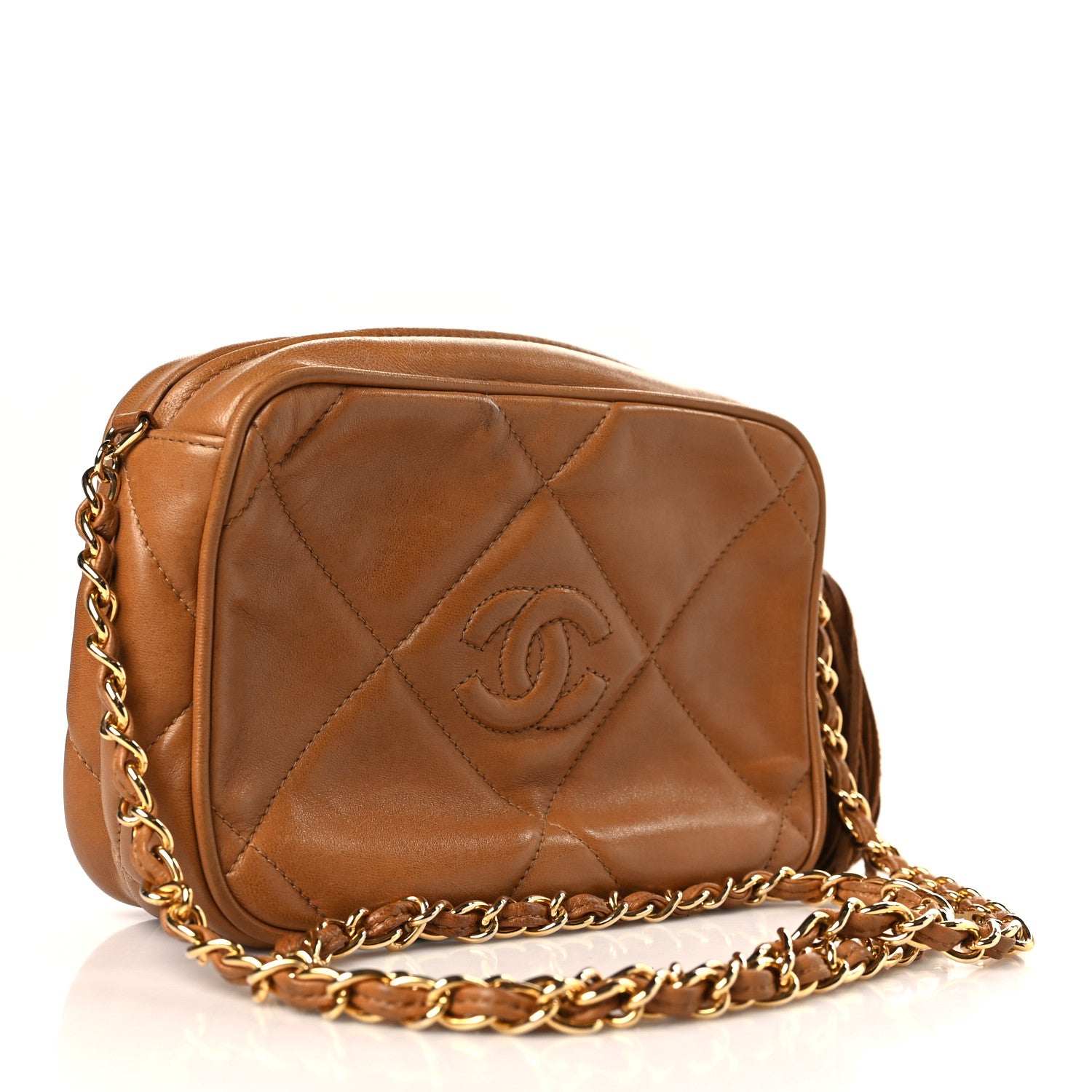 Chanel Lambskin Quilted Tassel Camera Bag Brown 3 of 11