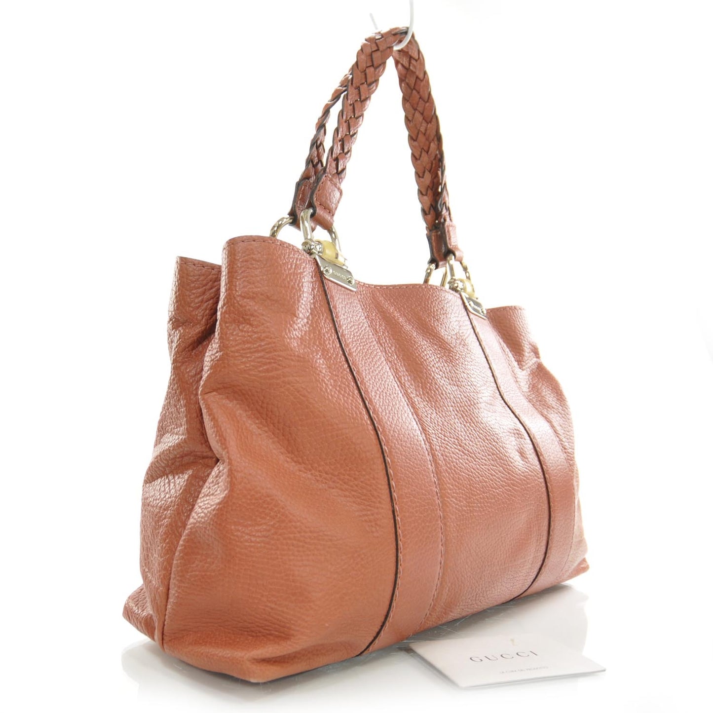 Leather Bamboo Bar Medium Tote Bag