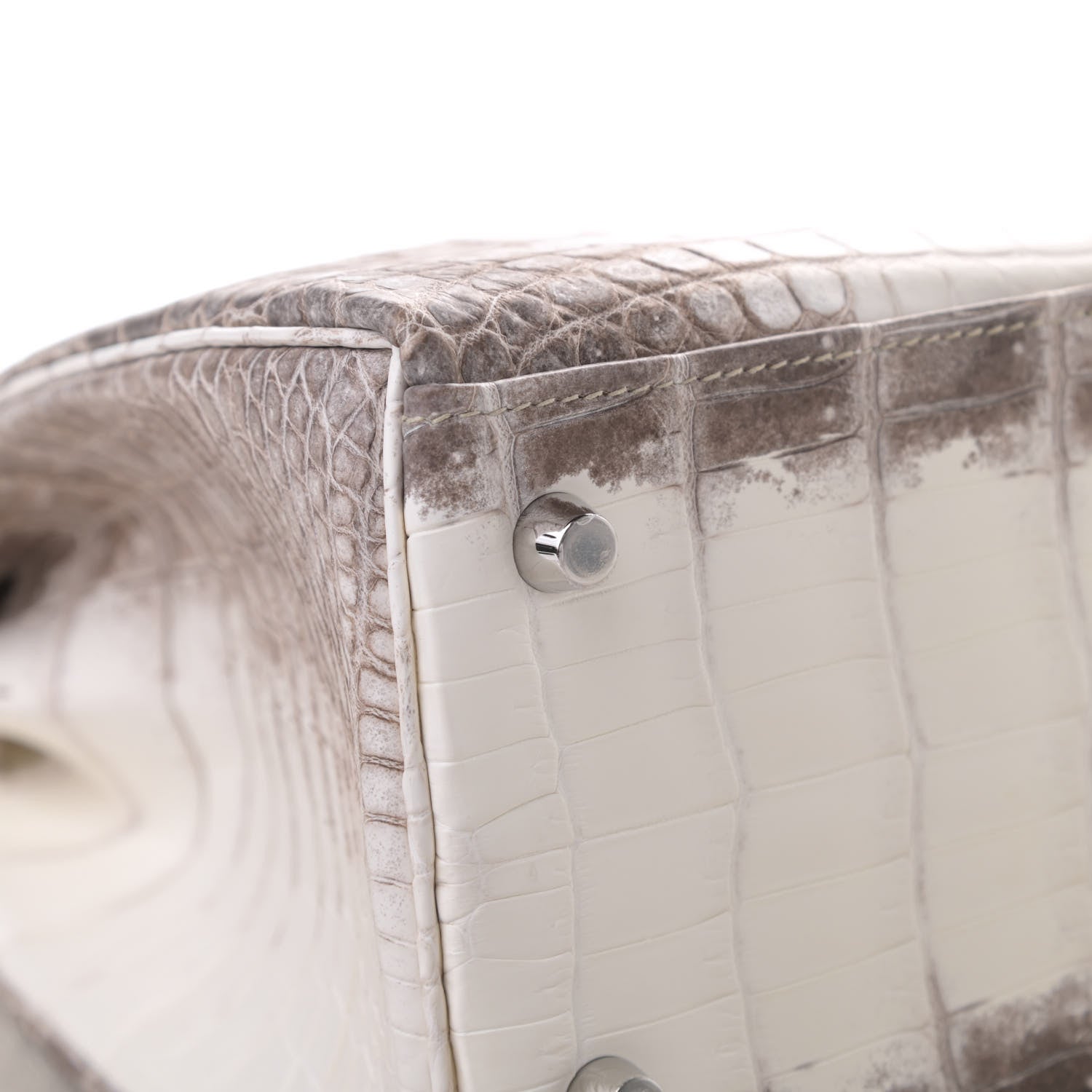 Hermes Matte Niloticus Crocodile Himalaya Kelly Retourne 28 White 14 of 23