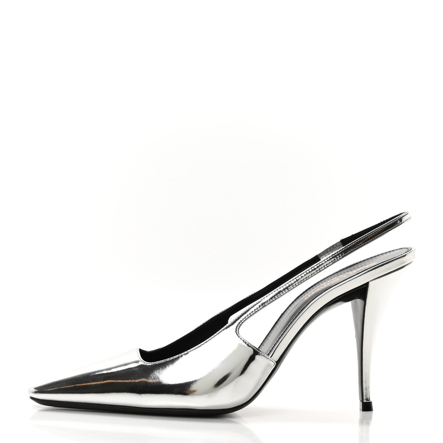 Saint Laurent Patent Tom 90 Dream Slingback Pumps 40 Argento 1 of 8