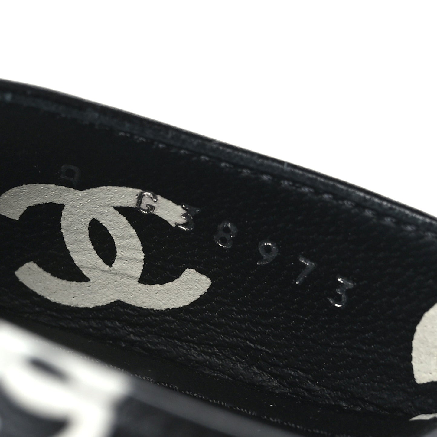 Printed Lambskin CC Sandals 37 Black White