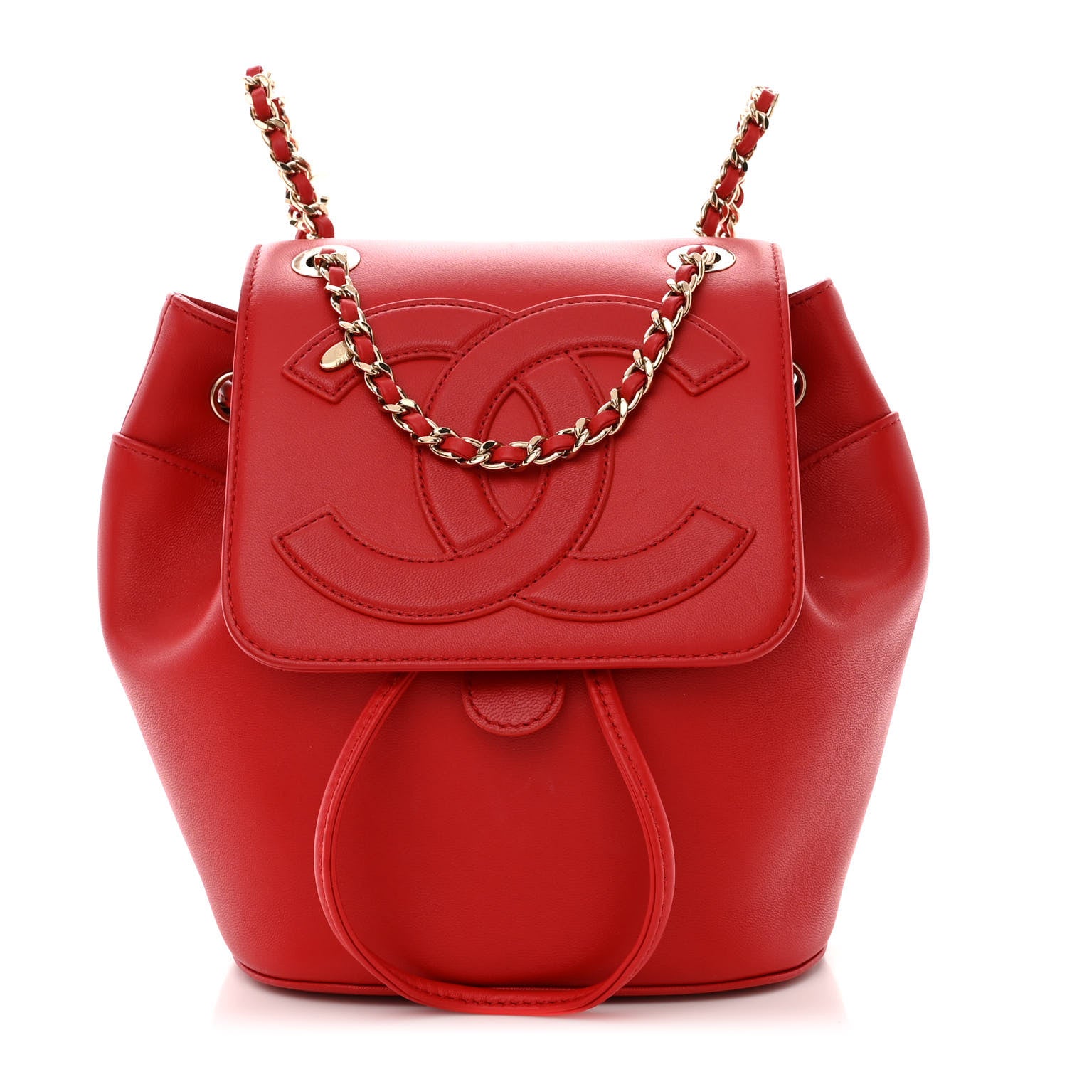 Chanel Lambskin CC Mania Backpack Red 1 of 10