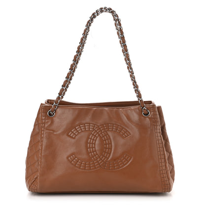 Chanel Calfskin Coco Bengal Open Accordion Tote Brown 1 of 10