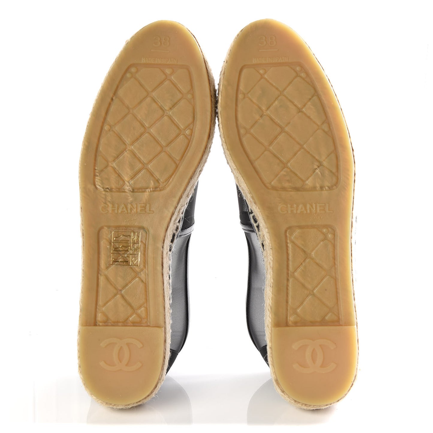 Mesh Grosgrain CC Espadrilles 38 Black