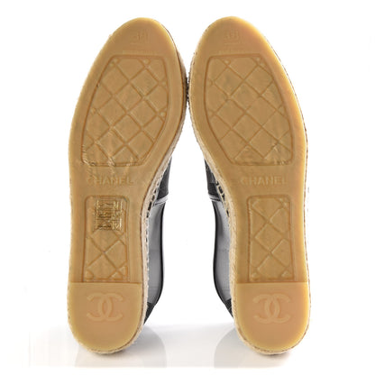 Chanel Mesh Grosgrain CC Espadrilles 38 Black 5 of 9