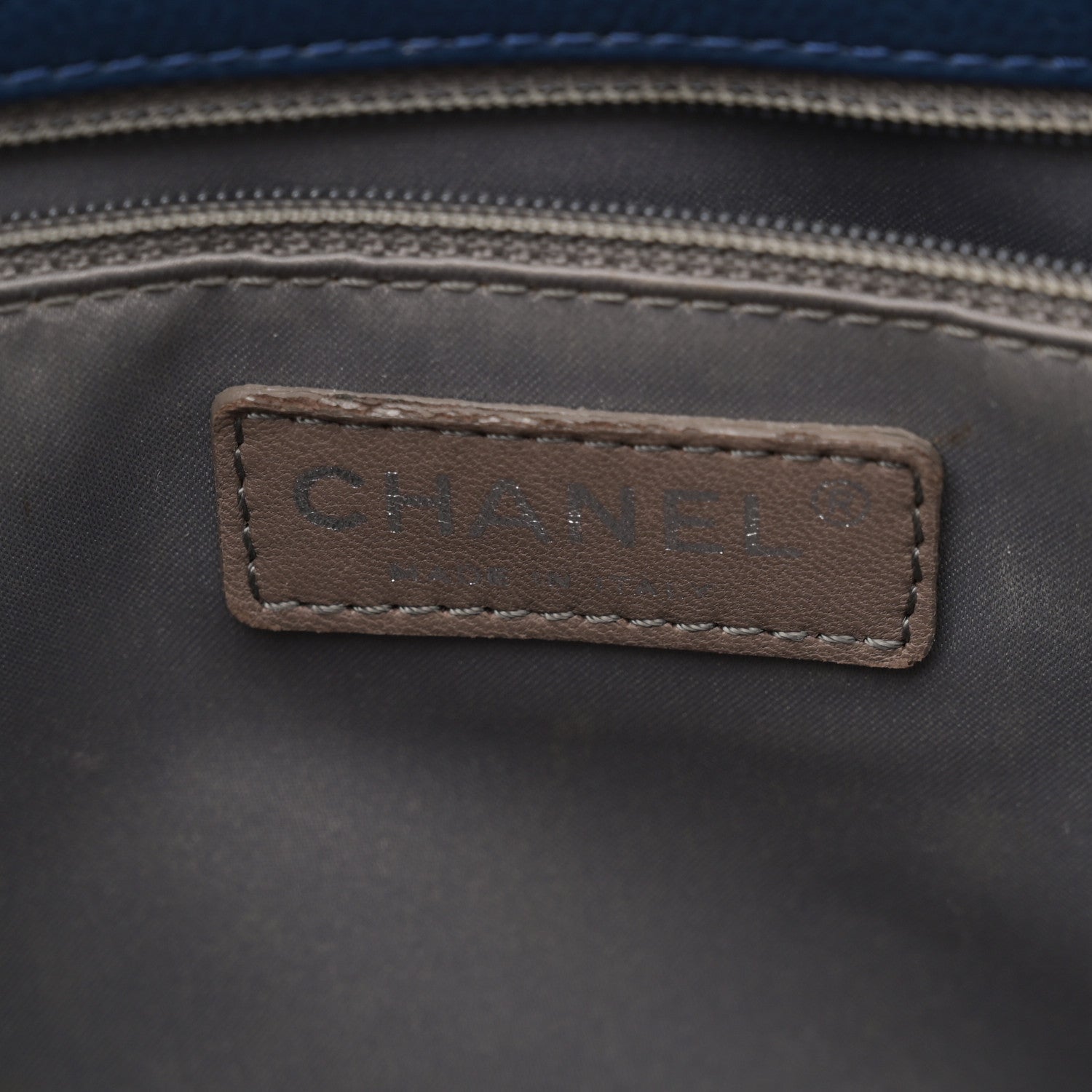 Chanel Caviar Quilted Grand Shopping Tote GST Dark Navy Blue 7 of 15