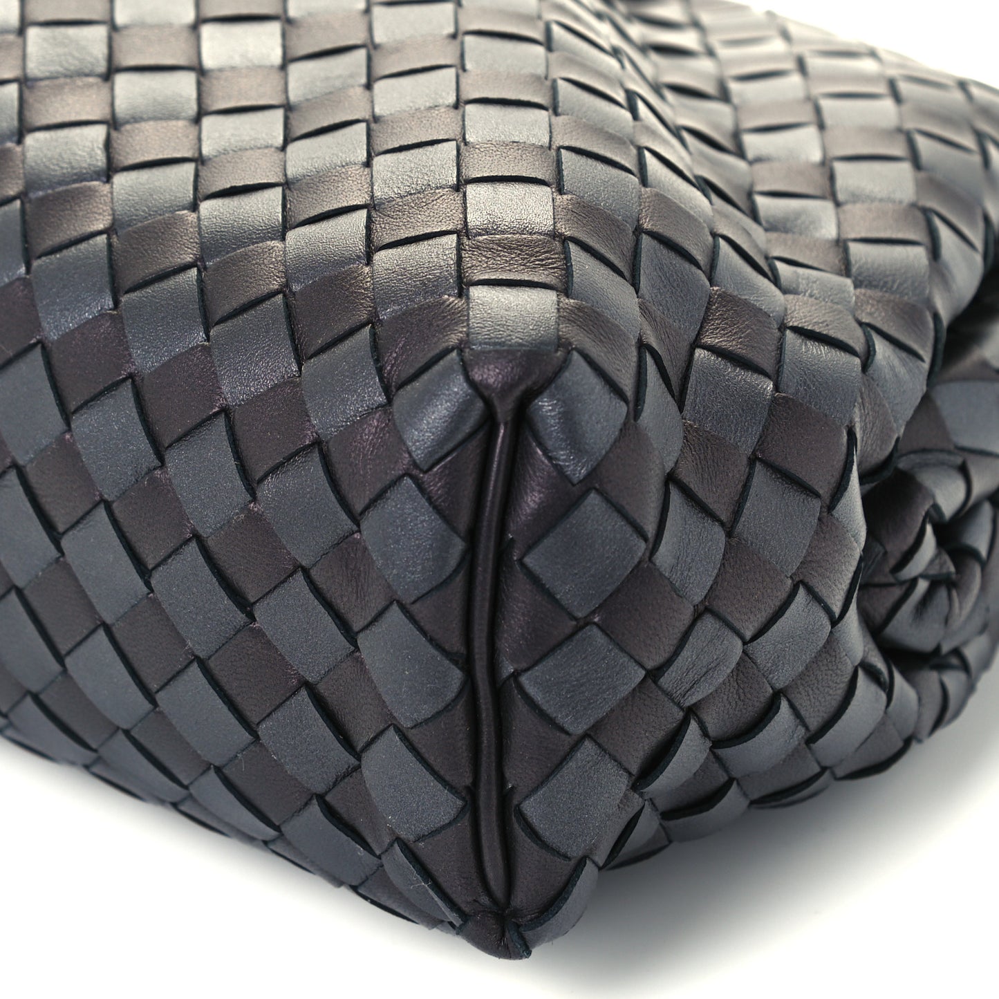 Metallic Nappa Intrecciato The Lauren 1980 Clutch Quetsche Antique Silver