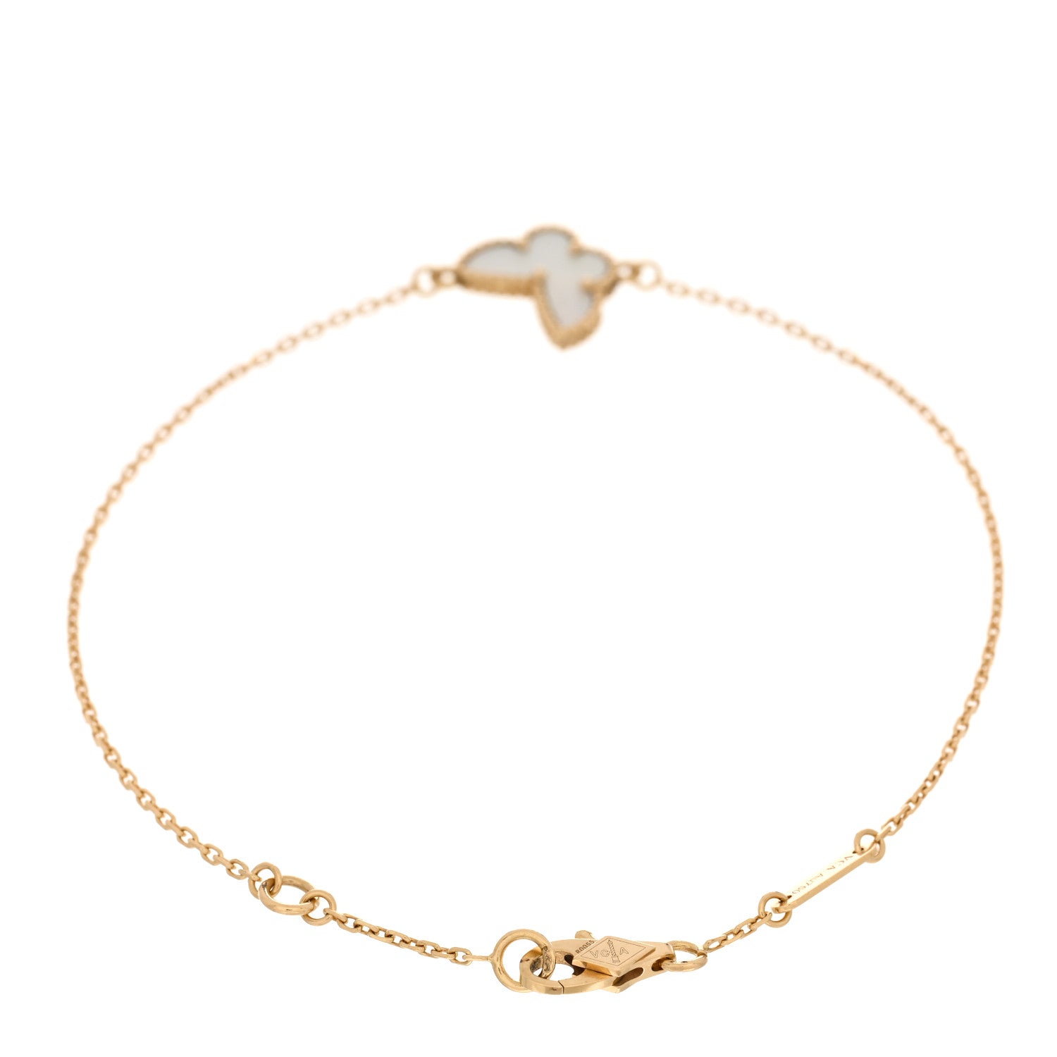 Van Cleef & Arpels 18K Yellow Gold Mother of Pearl Sweet Alhambra Butterfly Bracelet 2 of 5