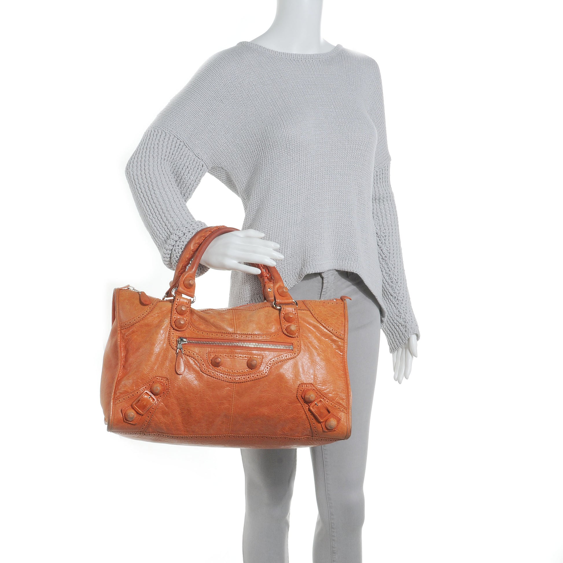 Balenciaga Agneau Giant Brogues Hardware Work Mandarine 2 of 7