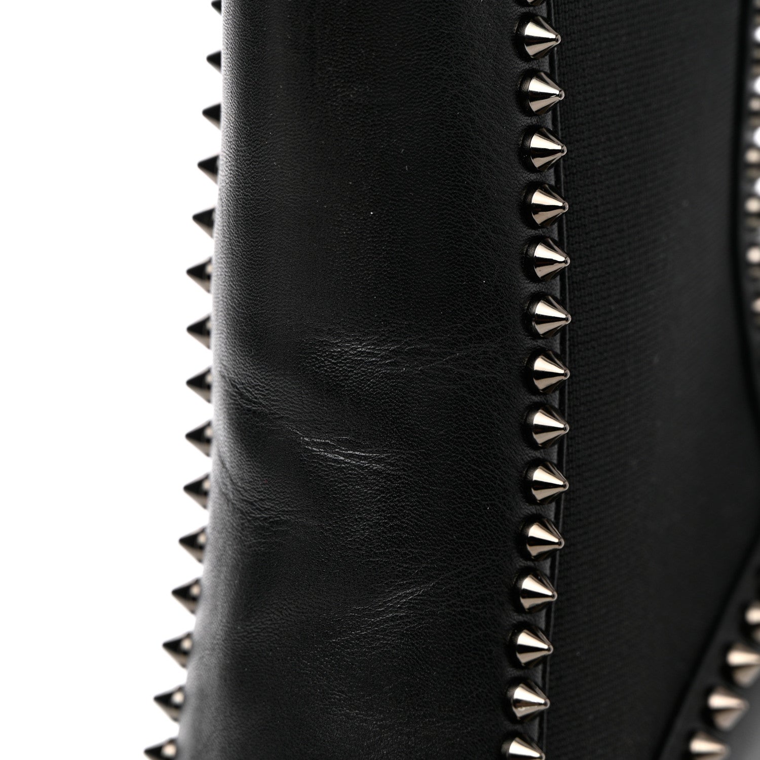Christian Louboutin Nappa Out Line Spike Lug 100 Boots 37.5 Black 8 of 16