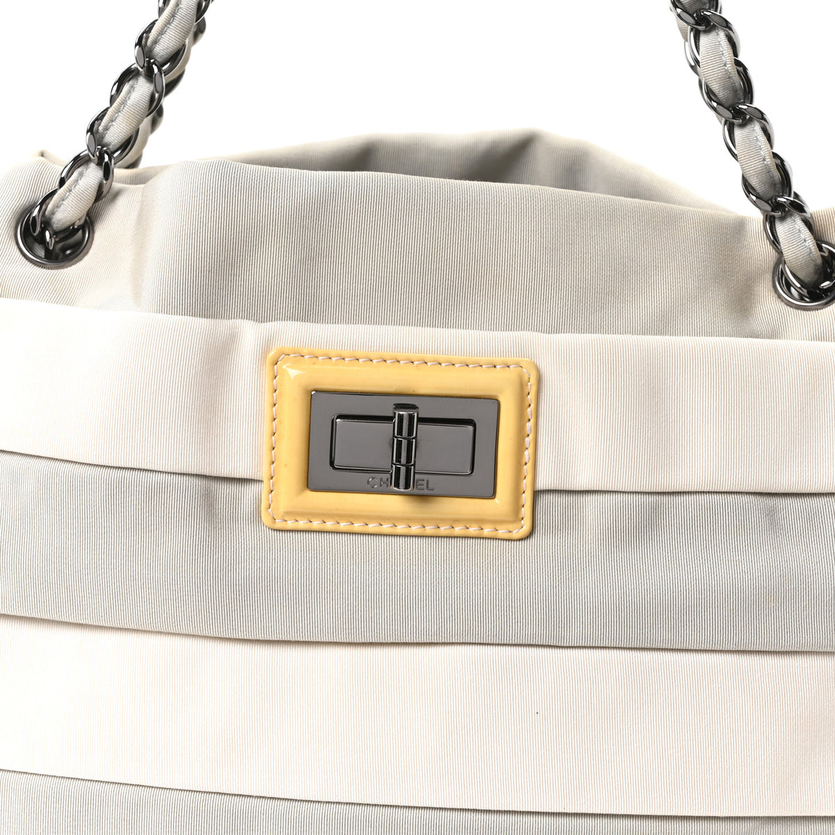 Chanel Nylon Quilted 2.55 Reissue Tote White Grey 8 of 10