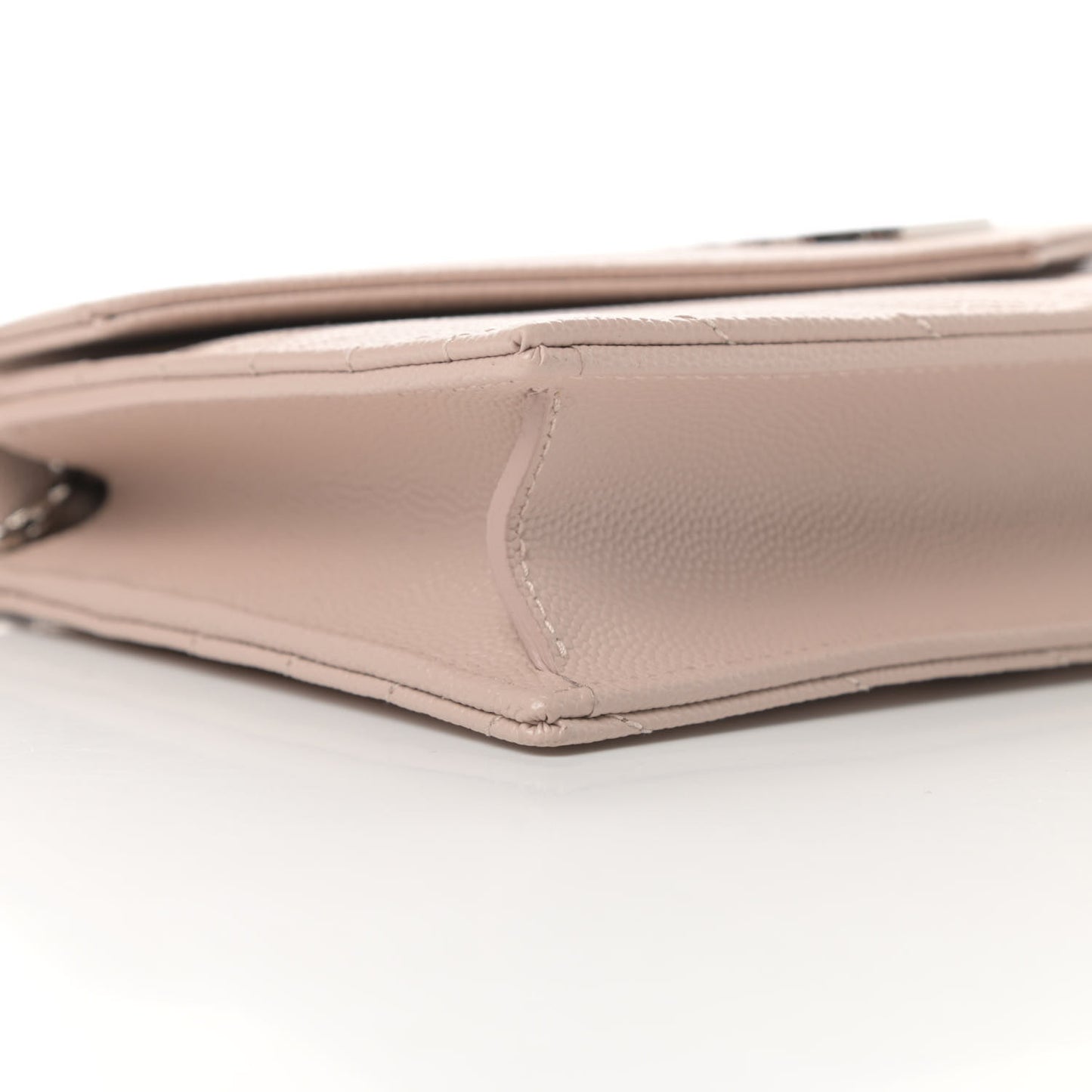 Grain De Poudre Matelasse Chevron Monogram Envelope Chain Wallet Marble Pink