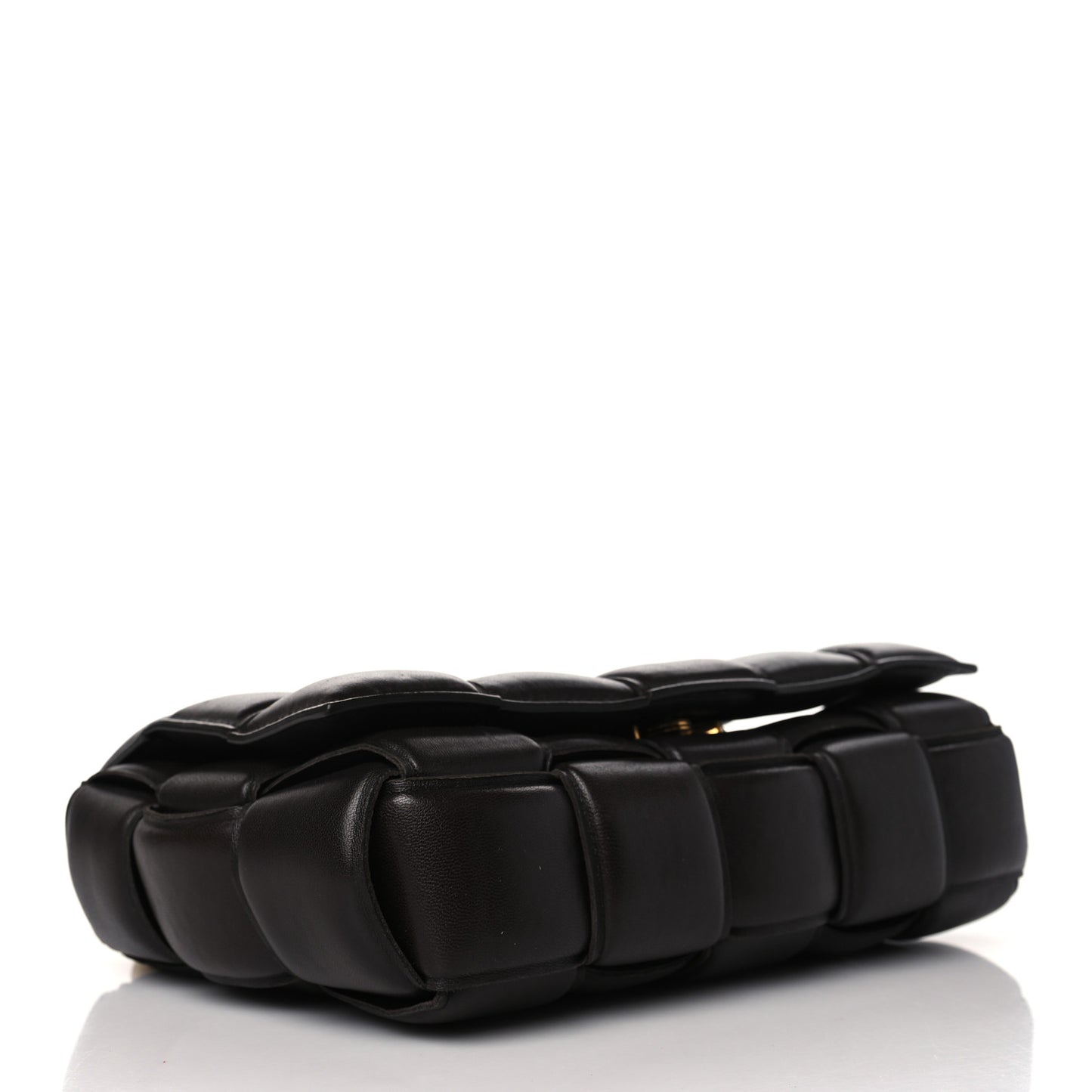 Lambskin Maxi Intreccio Padded Chain Cassette Crossbody Bag Black