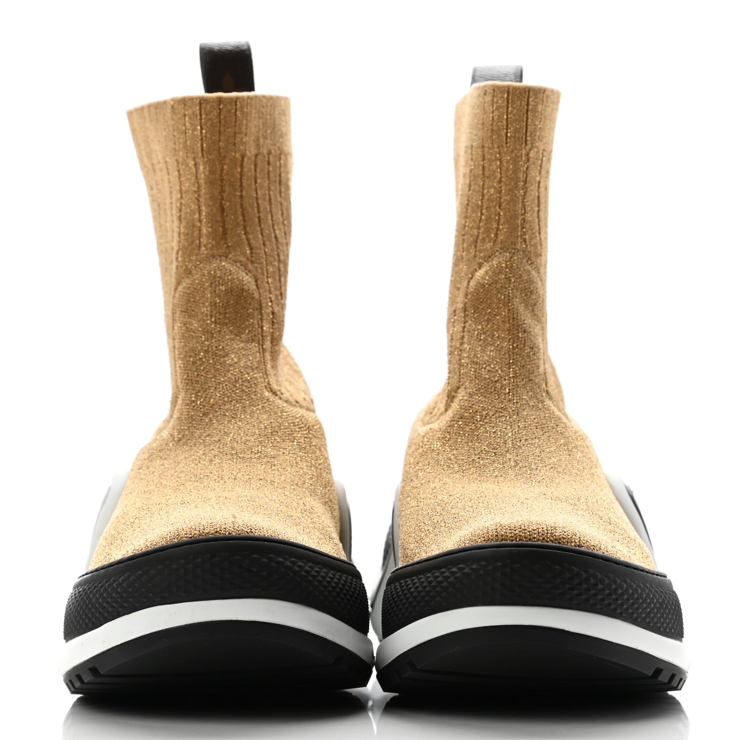 Glitter Stretch Textile Monogram LV Archlight Sneaker Boots 38.5 Gold Black