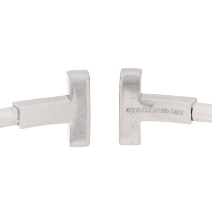 Tiffany 18K White Gold Diamond T Wire Bracelet 3 of 3