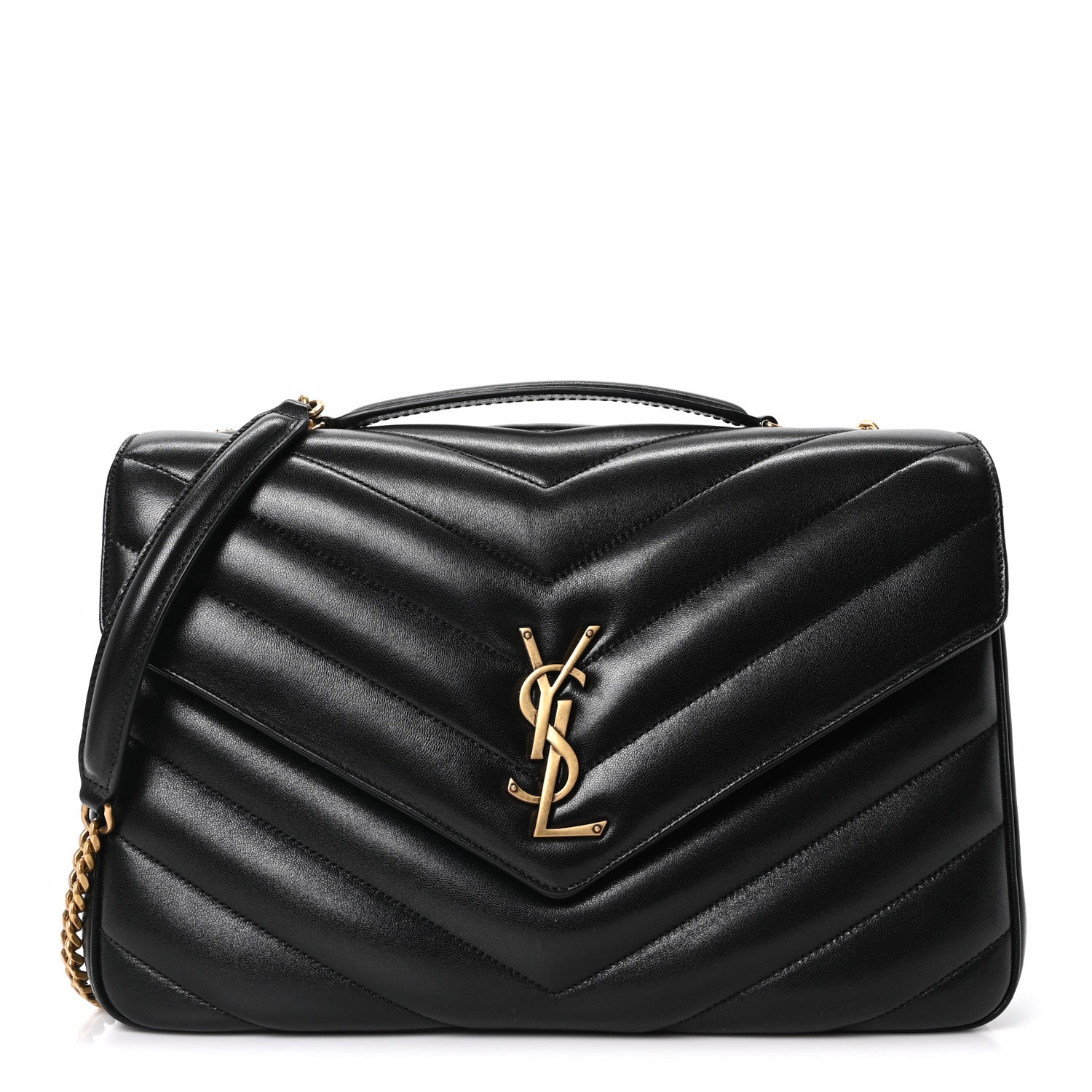 Saint Laurent Lambskin Quilted Monogram Large Loulou Black 1 of 12