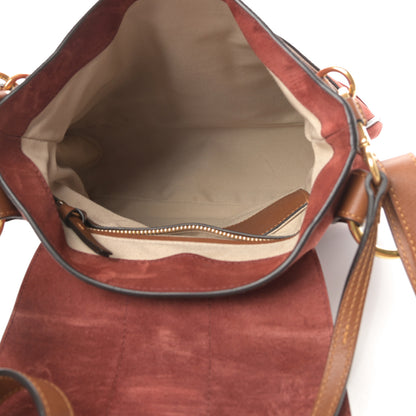 Chloe Suede Studded Small Lexa Shoulder Bag Saffron Red 5 of 13