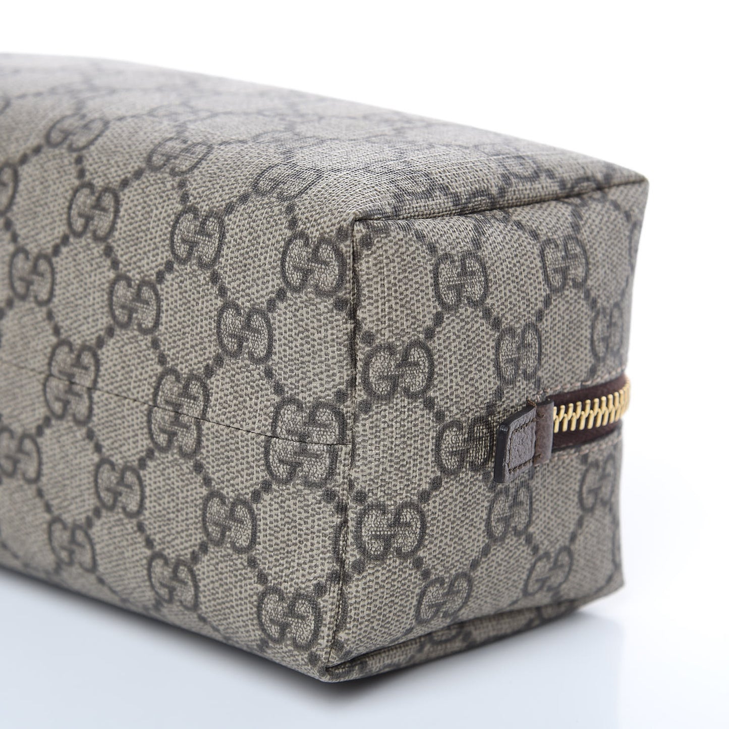 Soft GG Supreme Monogram Calfskin Medium Ophidia Cosmetic Case Beige Ebony New Acero